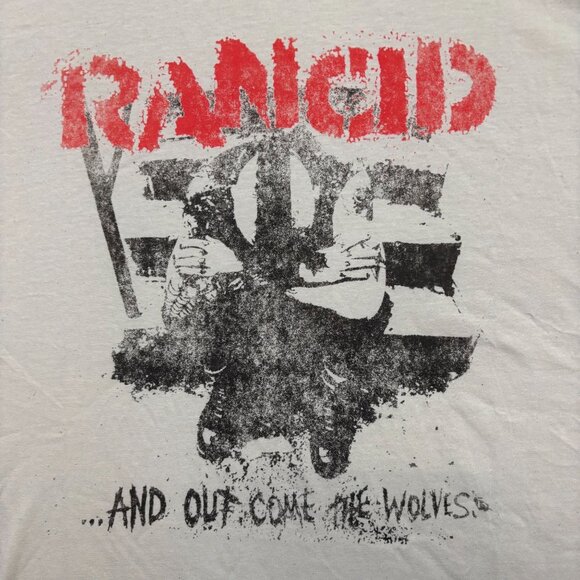 Rancid “ And Out Come the Wolves” Rock Band Graphic Beige T-Shirt Size XXL - Picture 2 of 4